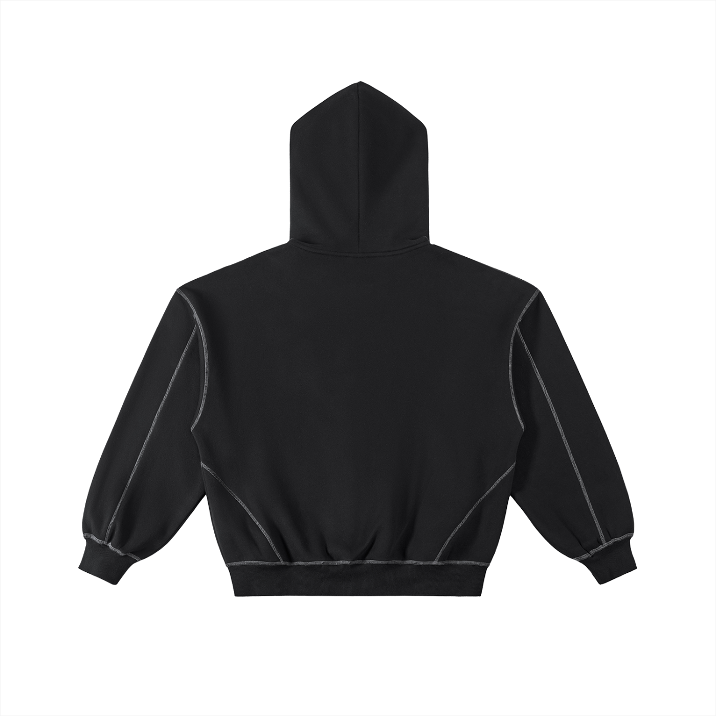 Built From Royalty Signature Contrast-Stitched Boxy Fleece Zip Hoodie