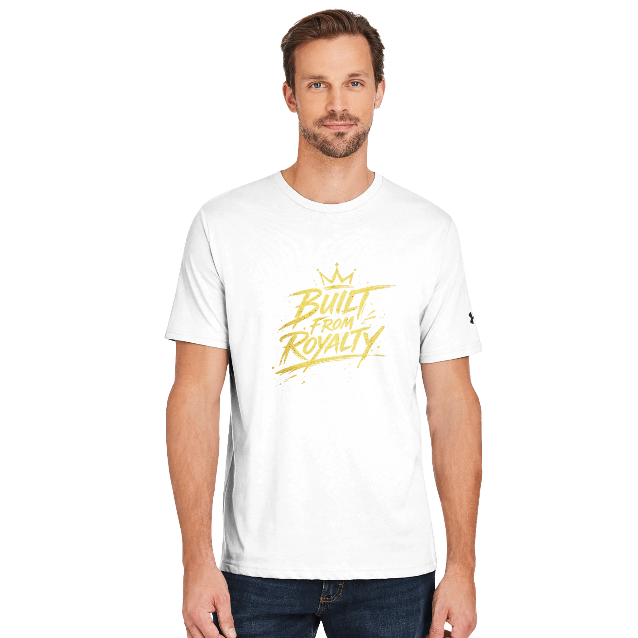 Built From Royalty x Under Armour - Legacy Athletic Crewneck T-Shirt | Under Armour 1383264 White/black - Built From Royalty