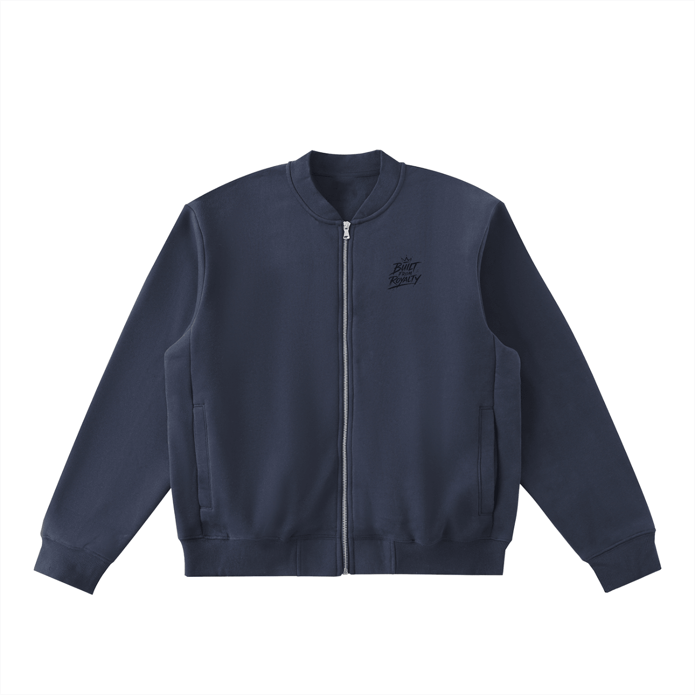 Essential Zip - Up Fleeced Varsity Jacket - Built From Royalty