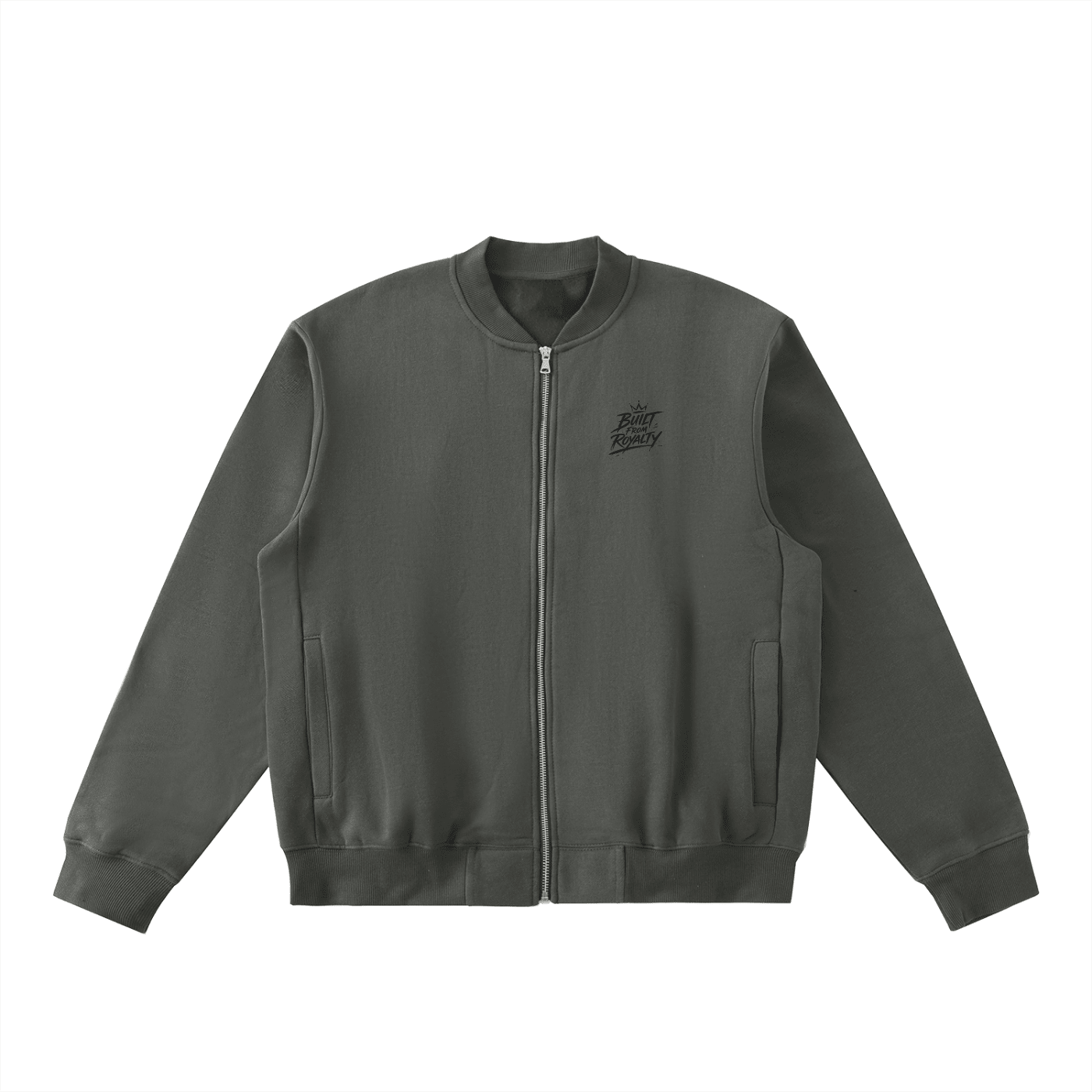 Essential Zip - Up Fleeced Varsity Jacket - Built From Royalty