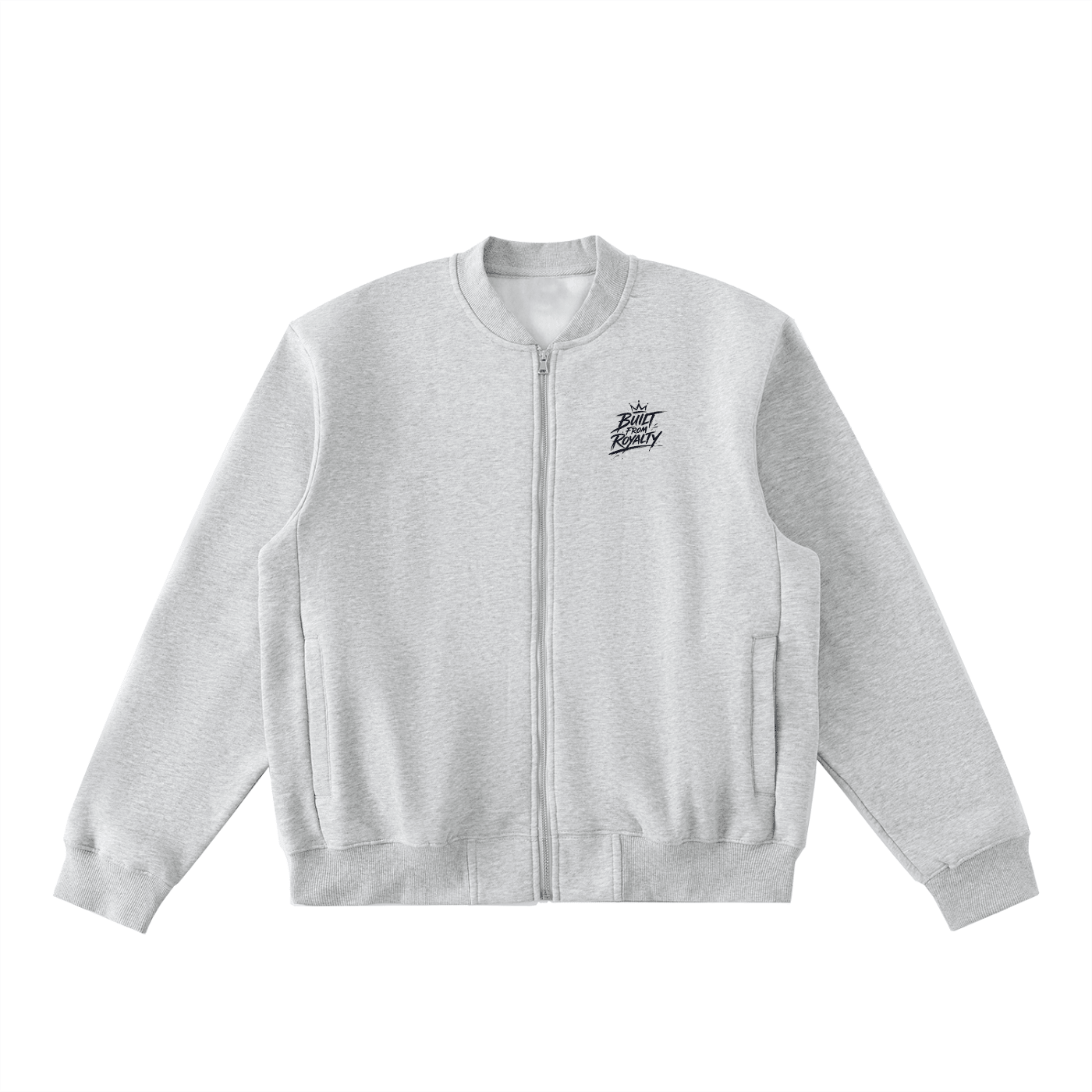 Essential Zip - Up Fleeced Varsity Jacket - Built From Royalty