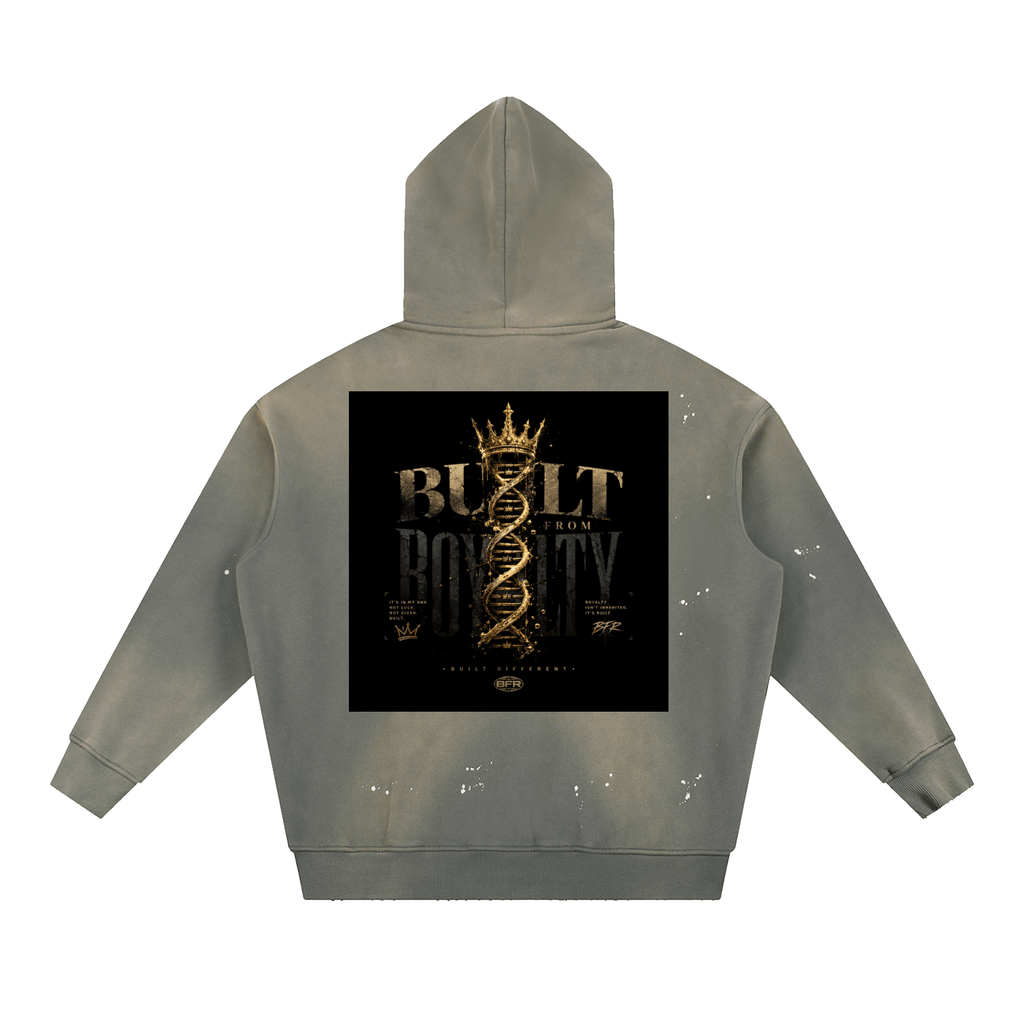 Vintage Washed Frayed Fleece Hoodie - Built From Royalty