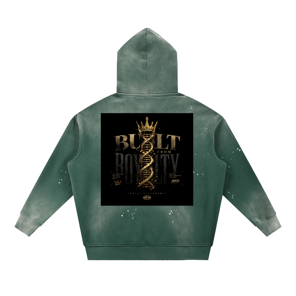 Vintage Washed Frayed Fleece Hoodie - Built From Royalty