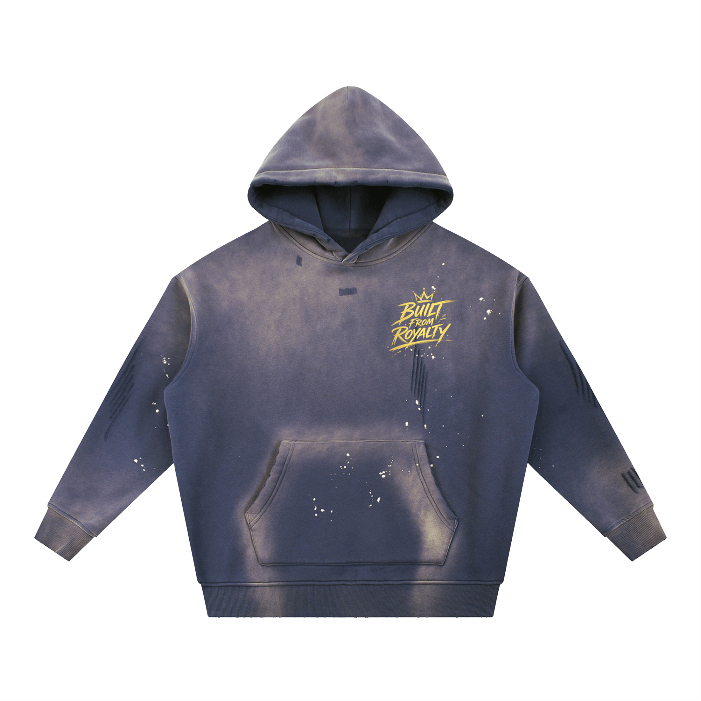 Vintage Washed Frayed Fleece Hoodie - Built From Royalty