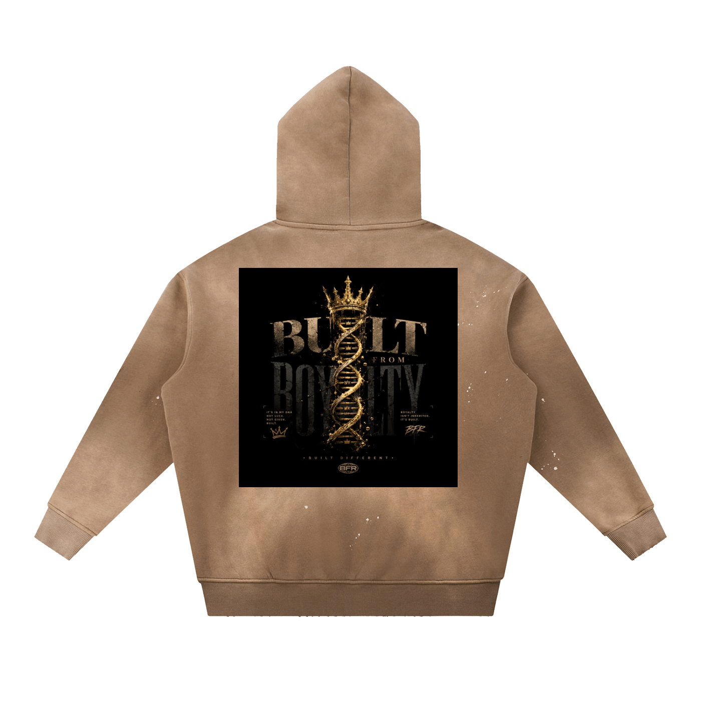 Vintage Washed Frayed Fleece Hoodie - Built From Royalty