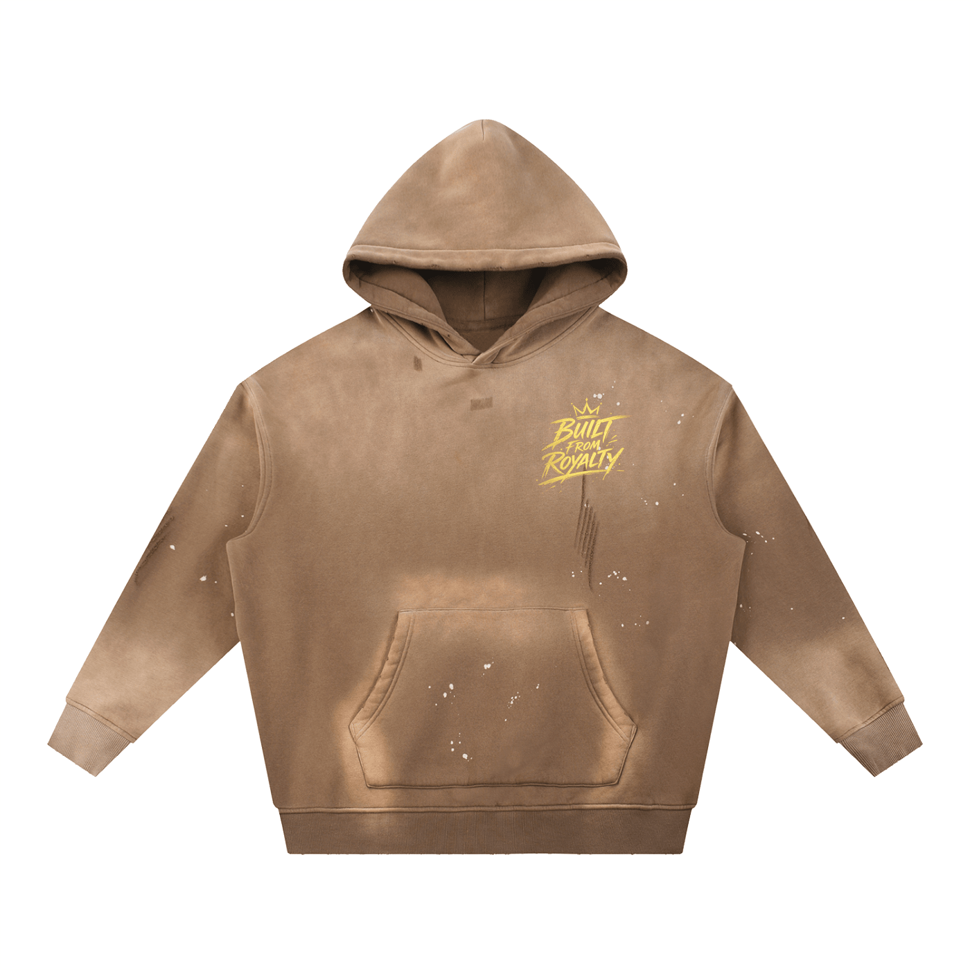 Vintage Washed Frayed Fleece Hoodie - Built From Royalty