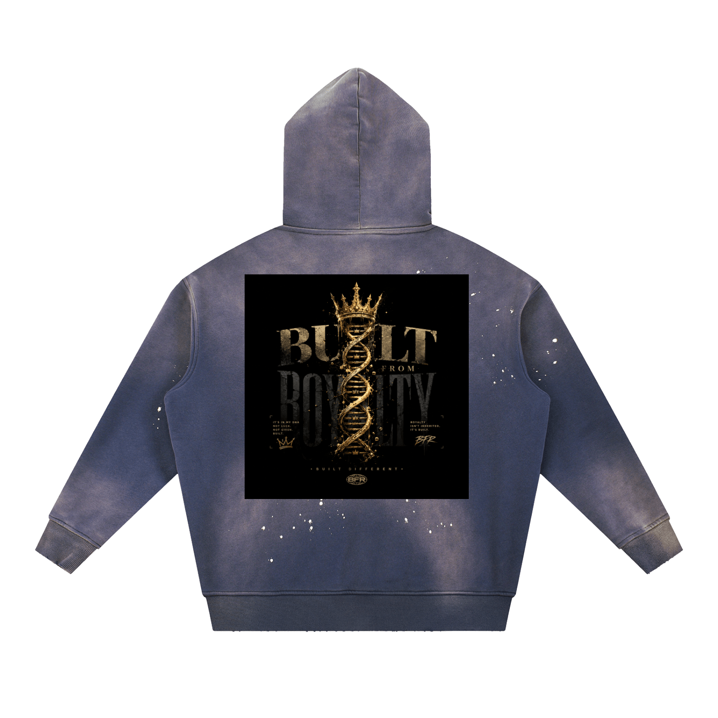 Vintage Washed Frayed Fleece Hoodie - Built From Royalty